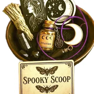 Ashes & Antics Spooky Scoop  Mini Mystery Box – Crystals, Oils, Stickers, Jewelry & Witchy Self-Care
