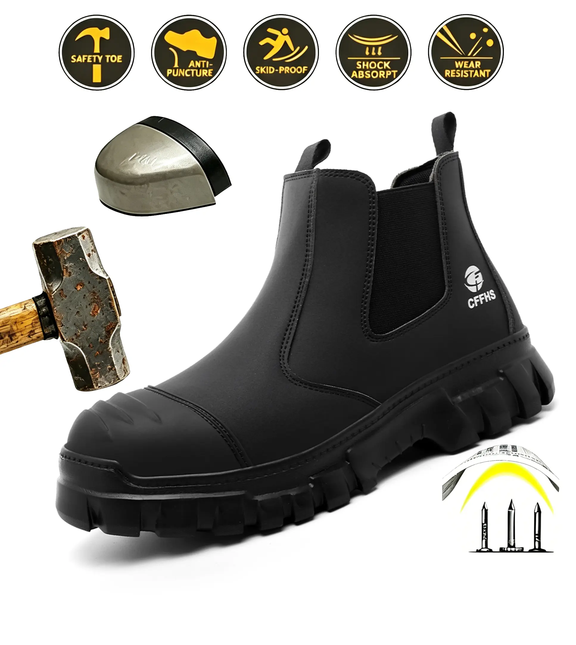 Safety Shoes Men Work Sneakers Indestructible Shoes Anti-smash Puncture-Proof Protective Shoes Steel Toe Construction Work Boots High quality texture Anti-slip Roofing Shoes Construction Work & Daily Wear