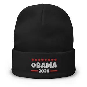 Obama 2028 Red Stars Embroidered Beanie