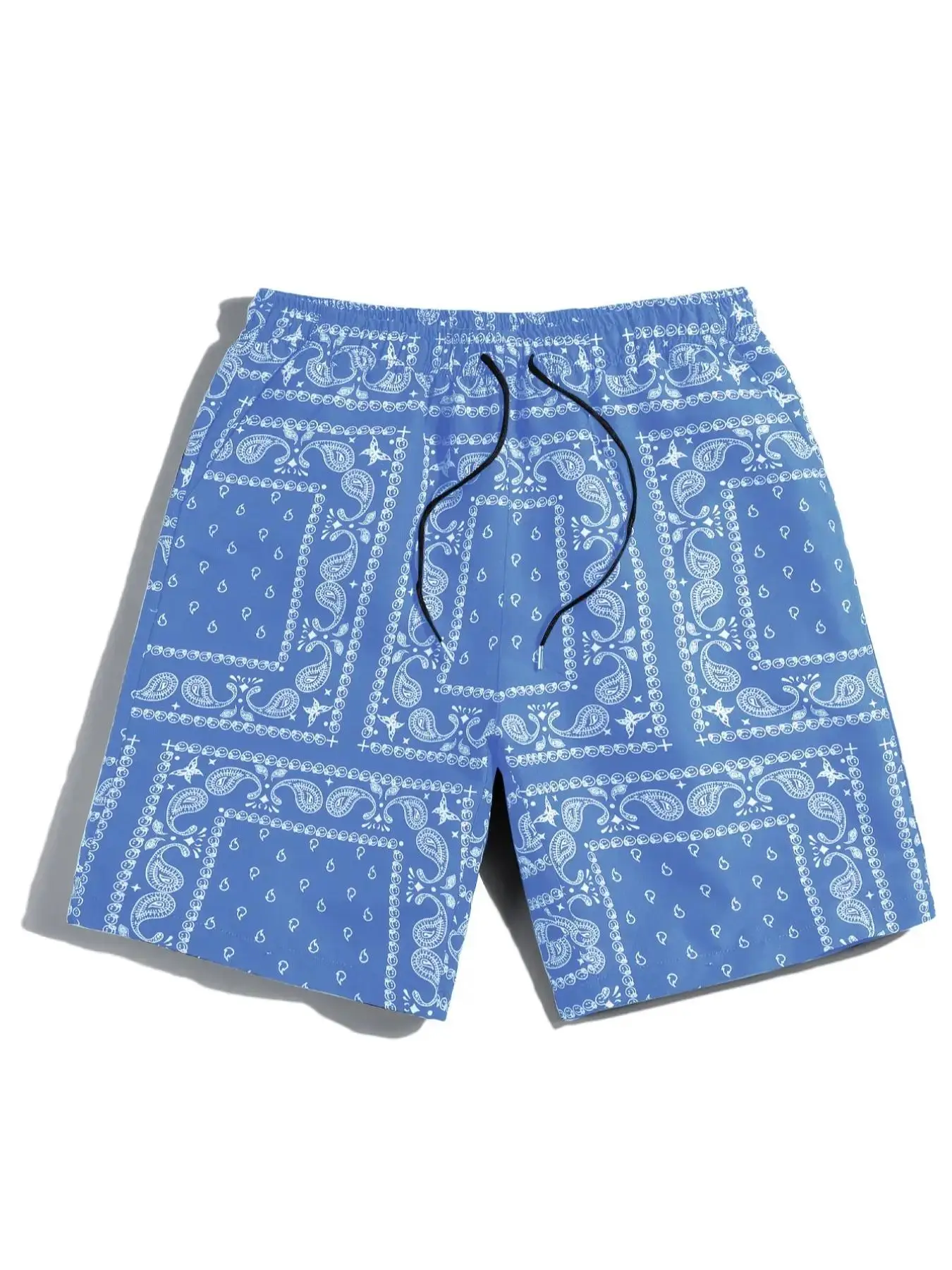 Men's Paisley Print Drawstring Waist Shorts, Casual Comfy Regular Fit Beach Shorts for Summer, Summer Outfits, Men's Bottoms for Daily Wear