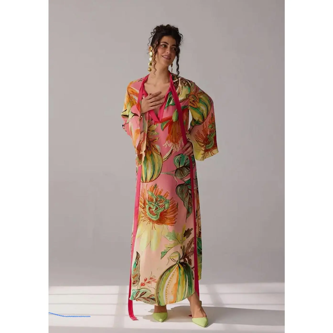Colorful Maxi Dress-Alani -Papaya