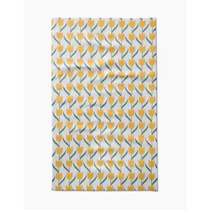 Tulip Flowers Geometry Tea Towel