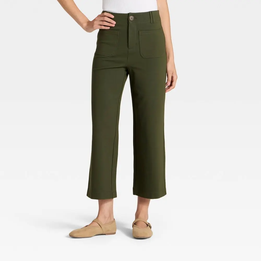 A New Day Women's High-Rise Straight Leg Cropped Pants