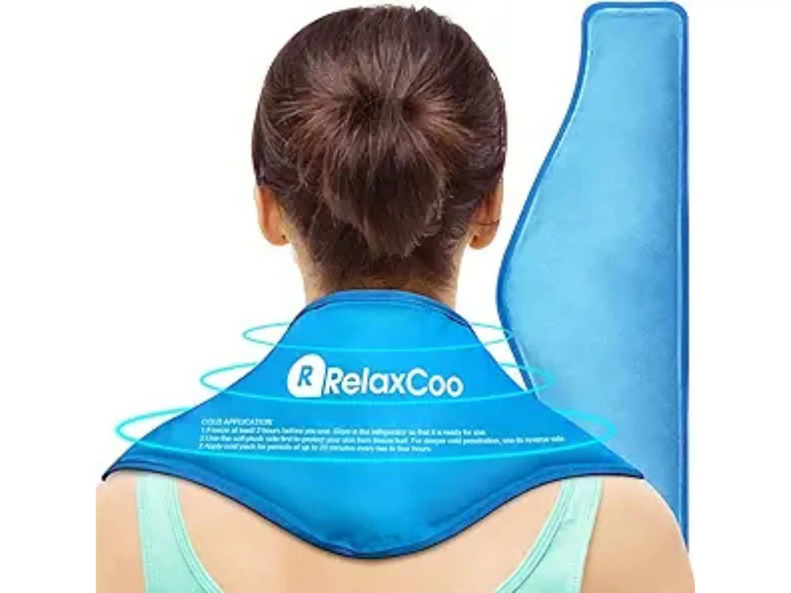 Reusable Plastic Neck Gel Ice Pack Wrap with Nylon Cover - Travel Size Cold Therapy Compress for Neck & Shoulders Pain Relief, Injuries, Cervical Surgery Recovery, Freeze Before Use Soothing Gift, Ice Compress, Neck & More