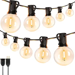 100FT LED Outdoor String Lights Patio Light with 51 Shatterproof G40 Dimmable Globe Bulbs,  Waterproof Hanging String Lights for Christmas, Backyard, Porch, Balcony, Gazebo, and Parties