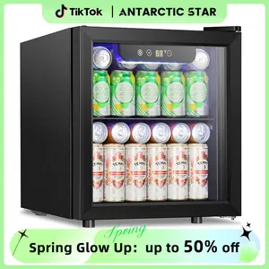 Antarctic Star Mini Fridge Cooler - 12 Bottle 48 Can Beverage Refrigerator Glass Door for Drinks or Beer Wine –Small Drink Dispenser for Home, Office or Bar, Electronic Knob Control，1.3cu.ft. wine  cooler