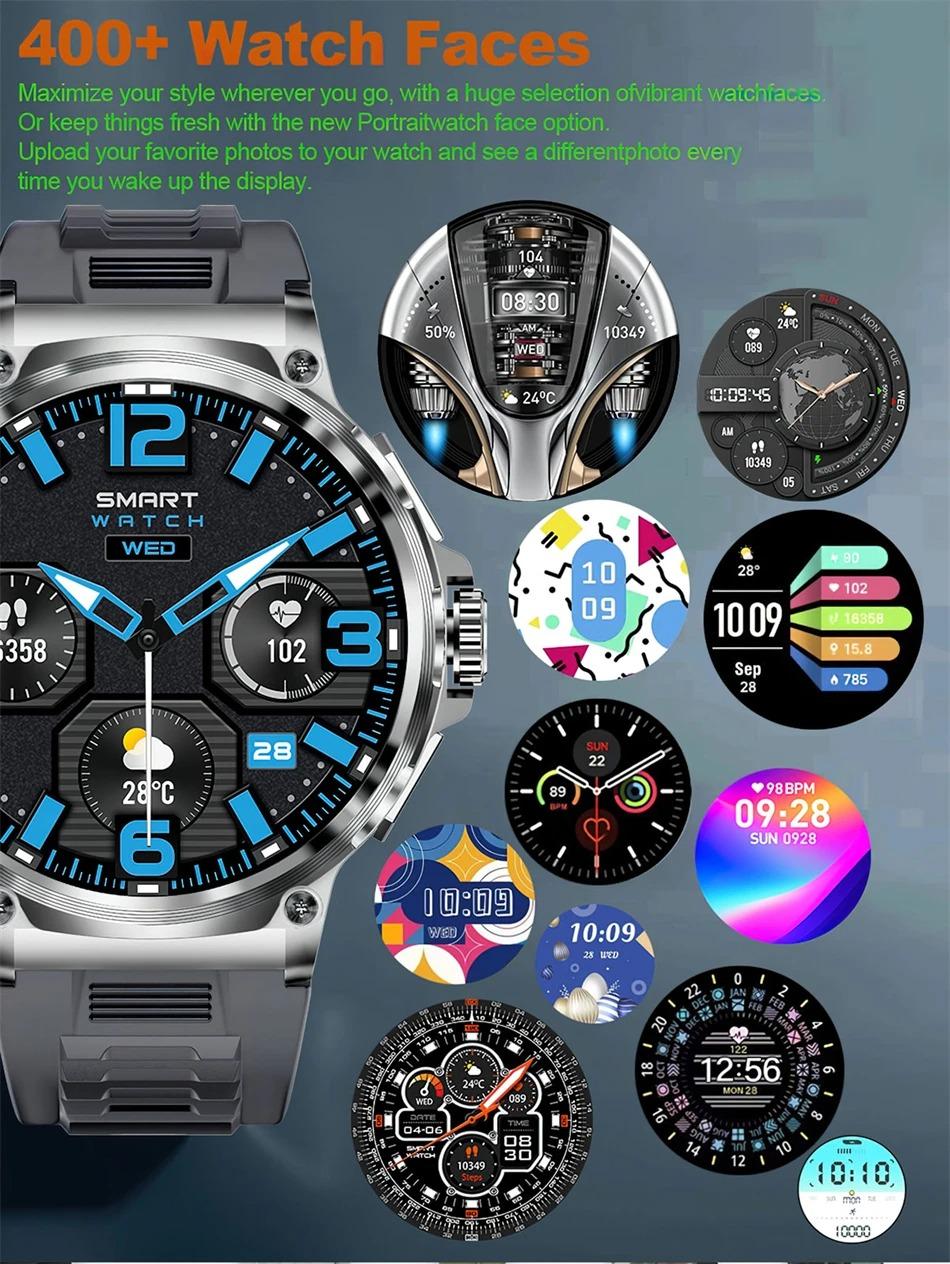 2026 IP68 Waterproof Smart Watch for Men - 1.85" Display, 710mAh Battery, GPS + Bluetooth Call, Heart Rate Monitor Watch