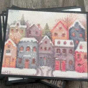Christmas Village Diamond Painting Sign, Use Your Leftover Drills