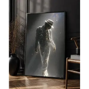 Michael Jackson King of Pop Poster, Vintage Concert Wall Art1 - (Unframe)