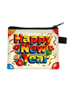 New Happy New Year Coin Purse, Fashionable Cute Small Wallet, High-End Student School Use, Girls' Storage Bag, All Seasons
