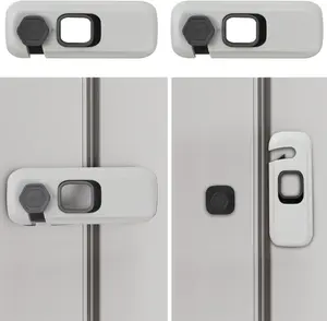 2Pack  Proof Refrigerator Lock,Fridge Locks for  with Sticky Adhesive Pads, Safety Locks for Fridges, Cabinets, Drawers, Double Doors and More (2 Pack)