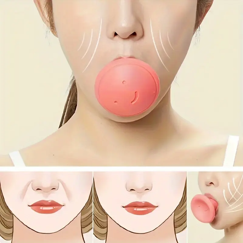 1pc Facial lifting and tightening tool Face Sculpt Tool V-shaped facial device, chin line shaper, unisex muscle trainer, silicone material, soft and skin friendly, with less pressure on teeth and temporomandibular joint during use