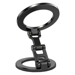 Dual Magnetic Phone Holder with 360° Rotation, Folding Finger Ring, Two Sides Magnetic Base, Compatible with iPhone, Samsung, Gym Refrigerator