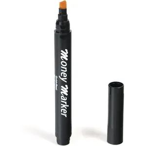 Money Marker (5 Counterfeit Pens) - Counterfeit Bill Detector Pen with Upgraded Chisel Tip, Universal False Currency Pen Detector Pack