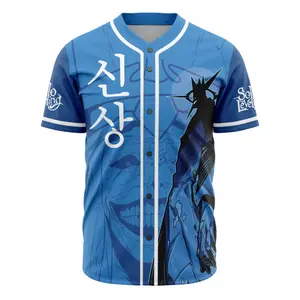 Statue of God Solo Leveling Baseball Jersey, Anime & Movie Style, Unisex, Short Sleeve, Loose-Fitting, Machine Washable, High-Quality Polyester