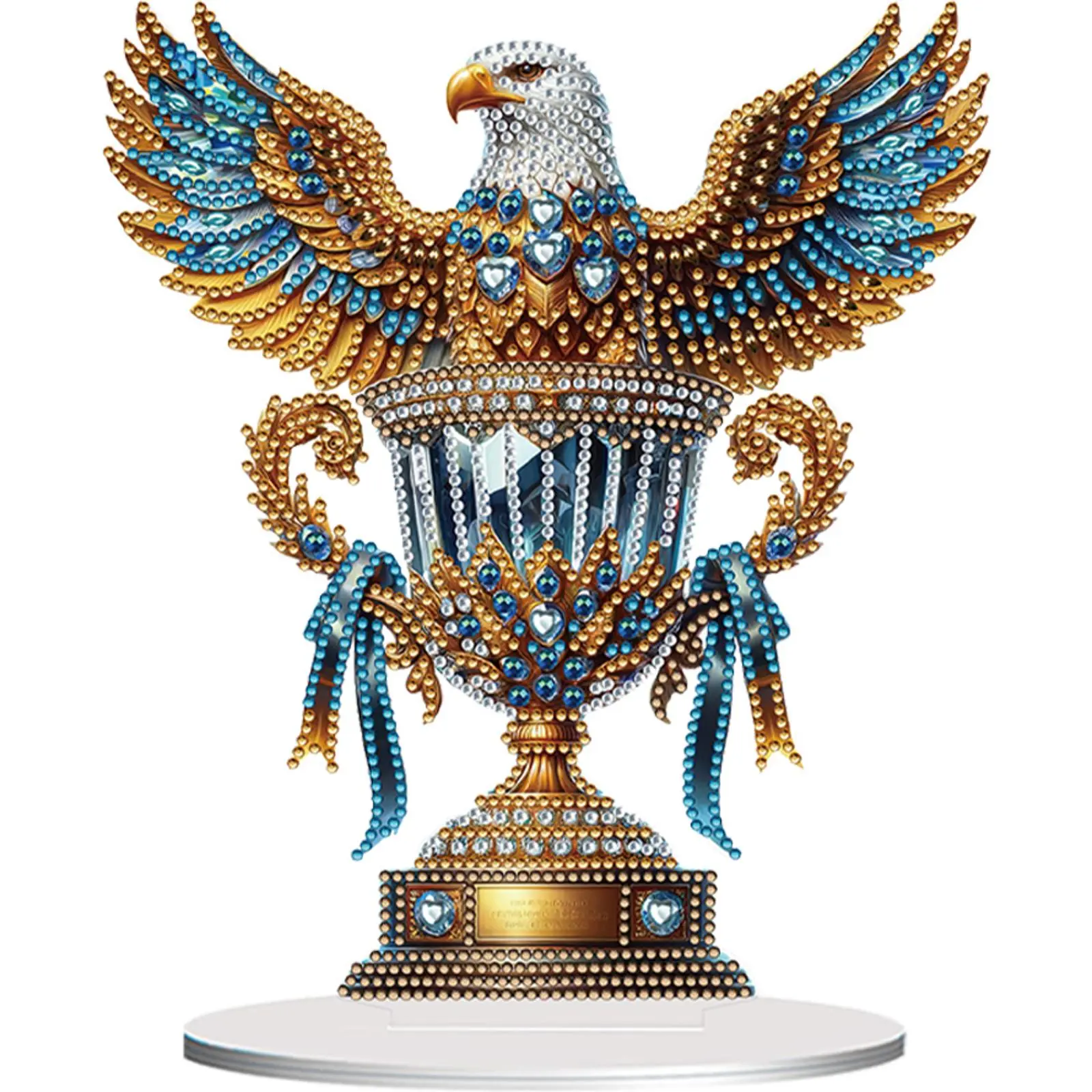 Acrylic Special Shape Eagle Trophy Diamond Painting Tabletop Ornaments Kit Table Top Diamond Painting Ornament Kits 5D DIY Diamond Art Tabletop Decorations for Home Office Decor