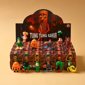 24-piece/box Tung Tung Tung Sahur Toy blind box keychain set, Keychain surprise collectibles, Italian Brainrot Figures Set, includes random keychains, pendants, and bag hooks. Italian Brainrot is suitable as a Father's Day gift, birthday gift for both men