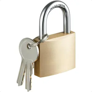 Solid Brass Padlock with Key 1-9/16 in 40 mm Wide Lock Body Keyed Padlock for Sheds Storage Units School Gym Locker Toolbox Hasp Storage Heavy Duty Hardwaregiftgift