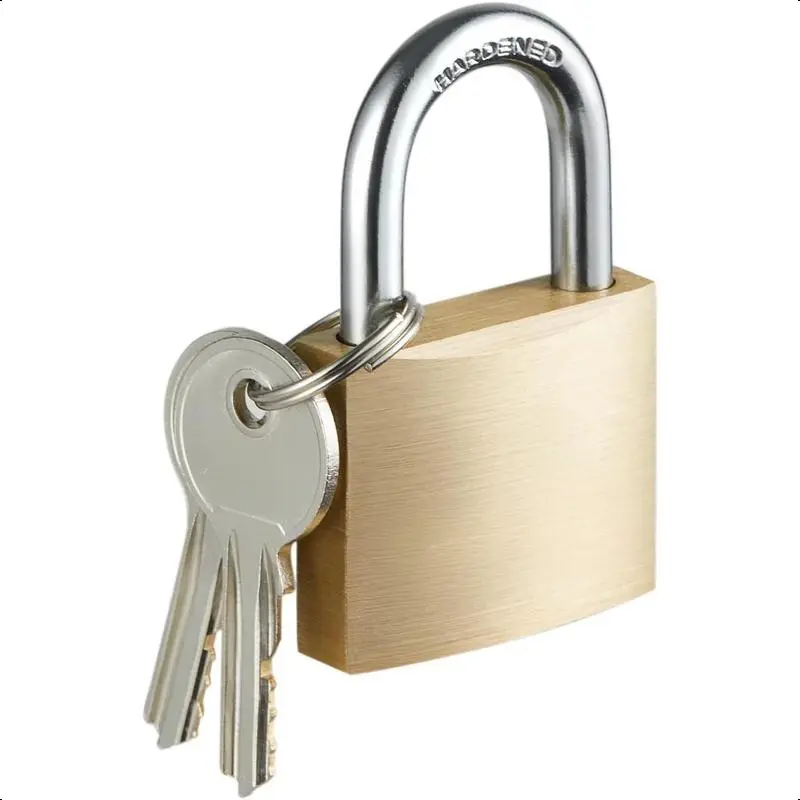 Solid Brass Padlock with Key 1-9/16 in 40 mm Wide Lock Body Keyed Padlock for Sheds Storage Units School Gym Locker Toolbox Hasp Storage Heavy Duty Hardwaregiftgift
