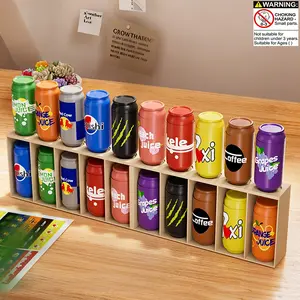 Fun Drink Can Blind Guess Bottle Game Set Stickers, Multi Color Patterns Shapes Matching, Creative Desktop Game for 2-6 People