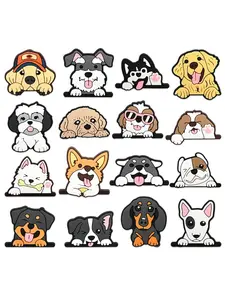 16 Pcs Pet Dog Shoe Charms For Bubble Slides Clogs Sandals,PVC Shoe Decorations Accessories Buckle For Christmas Birthday Gifts