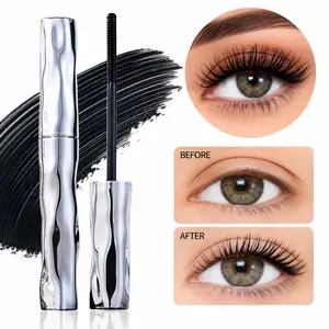 Unique Irregular Wavy Polished Silver Tube Mascara Waterproof Volumizing Lengthening Curling Formula Separates Every Tiny Lash To Create Full Fluffy Sunflower Lashes For All Day Daily Makeup And Intense Workout Use