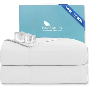 Cooling Comforter - Twin Size 69" x 90" - White
