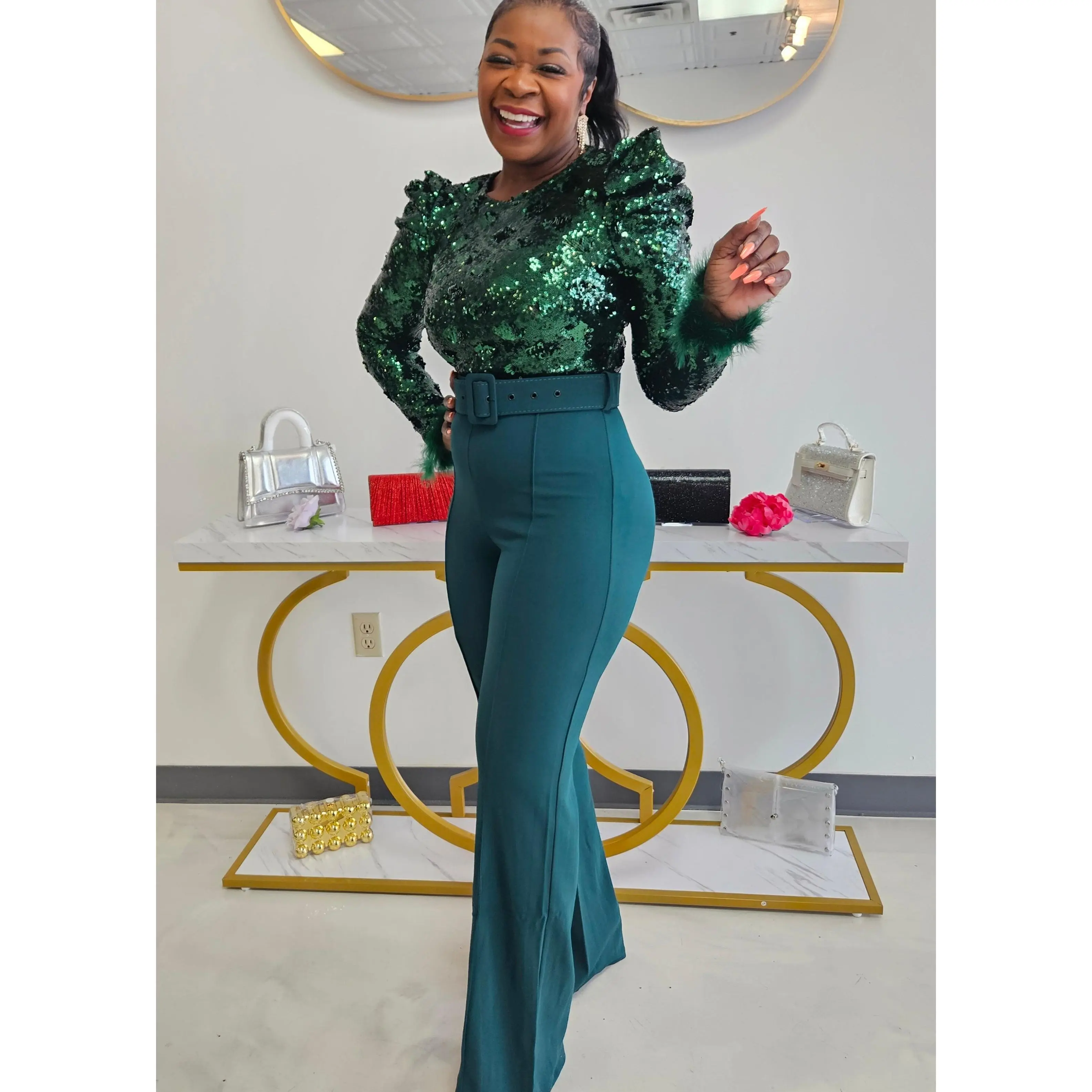 Porcelan Sequin Jumpsuit
