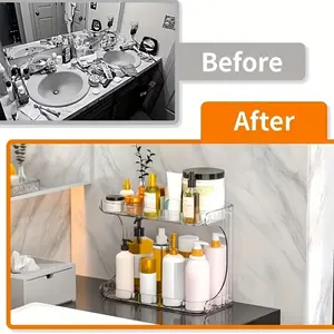 Bathroom & Vanity Essential! 2-Tier Clear Makeup Organizer Cosmetics Organizer Storage 🛁💄