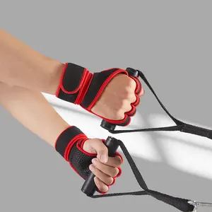 Sports Gloves with Wrist Wraps, 1 Pair Full Palm Protection Weight Lifting Workout Gloves, Great for Gym Workout, Pull Ups Cross Training Fitness Men & Women, Fitness Accessories