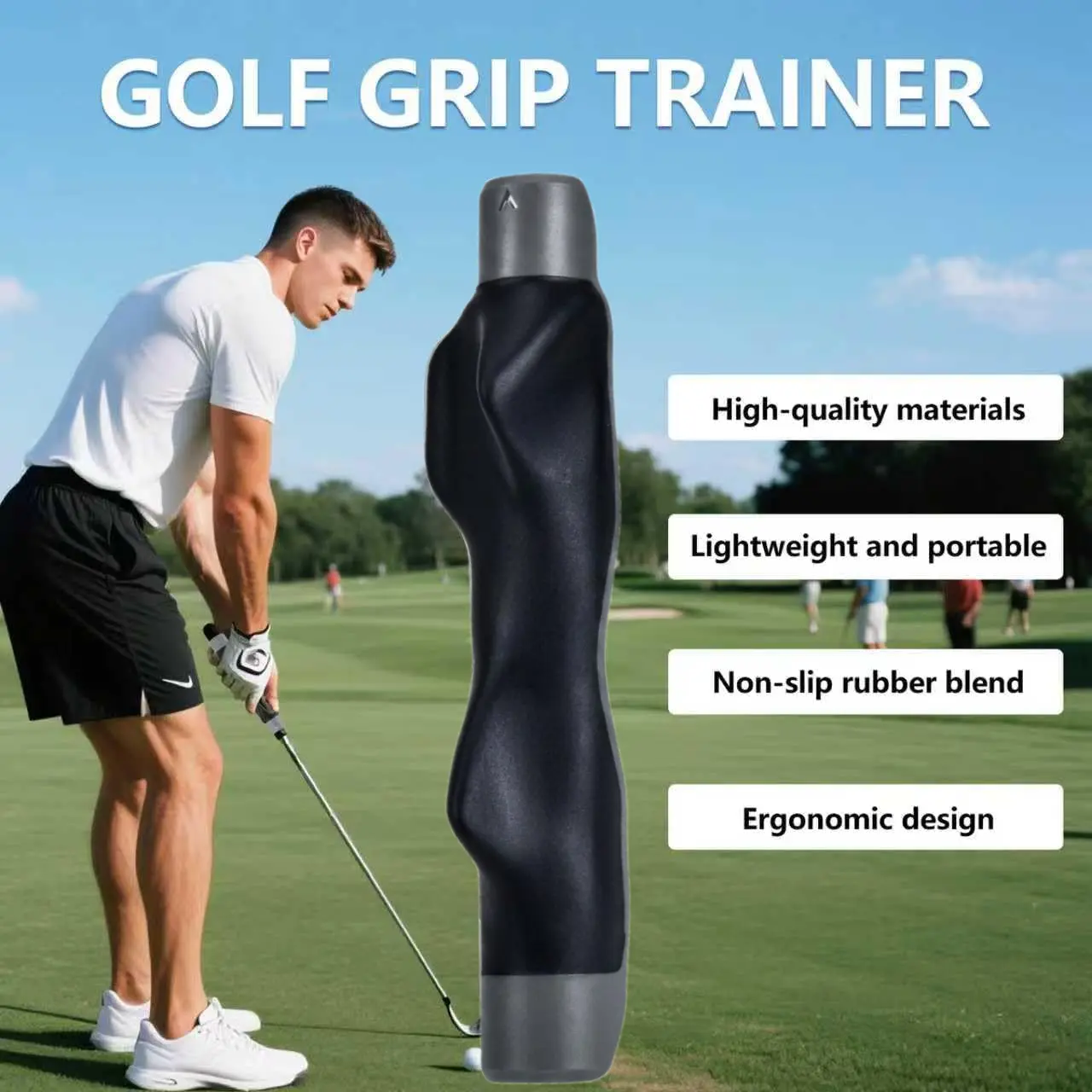Grip Swing Trainer Golf Aid for Correct Hand Placement - ABS Muscle Trainer to Improve Swing Consistency & Muscle Memory, Easy-to-Use for Adults, Practice Tool, Fits Most Standard Golf Clubs, Convenient And Easy To Use, Golf Performance Swing Trainers