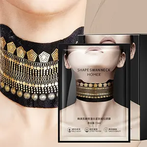 Gift 2 Boxes-10pcs Korean Beauty Honeycomb Protein Firming Neck Mask, Moisturizer, Enriched with Honey Extract and Glycerin, Deep Moisturizing Lock-in Hydration,Tightens Chin Light Beige, Makes Neck More Supple and Elastic, Suitable for Neck Care