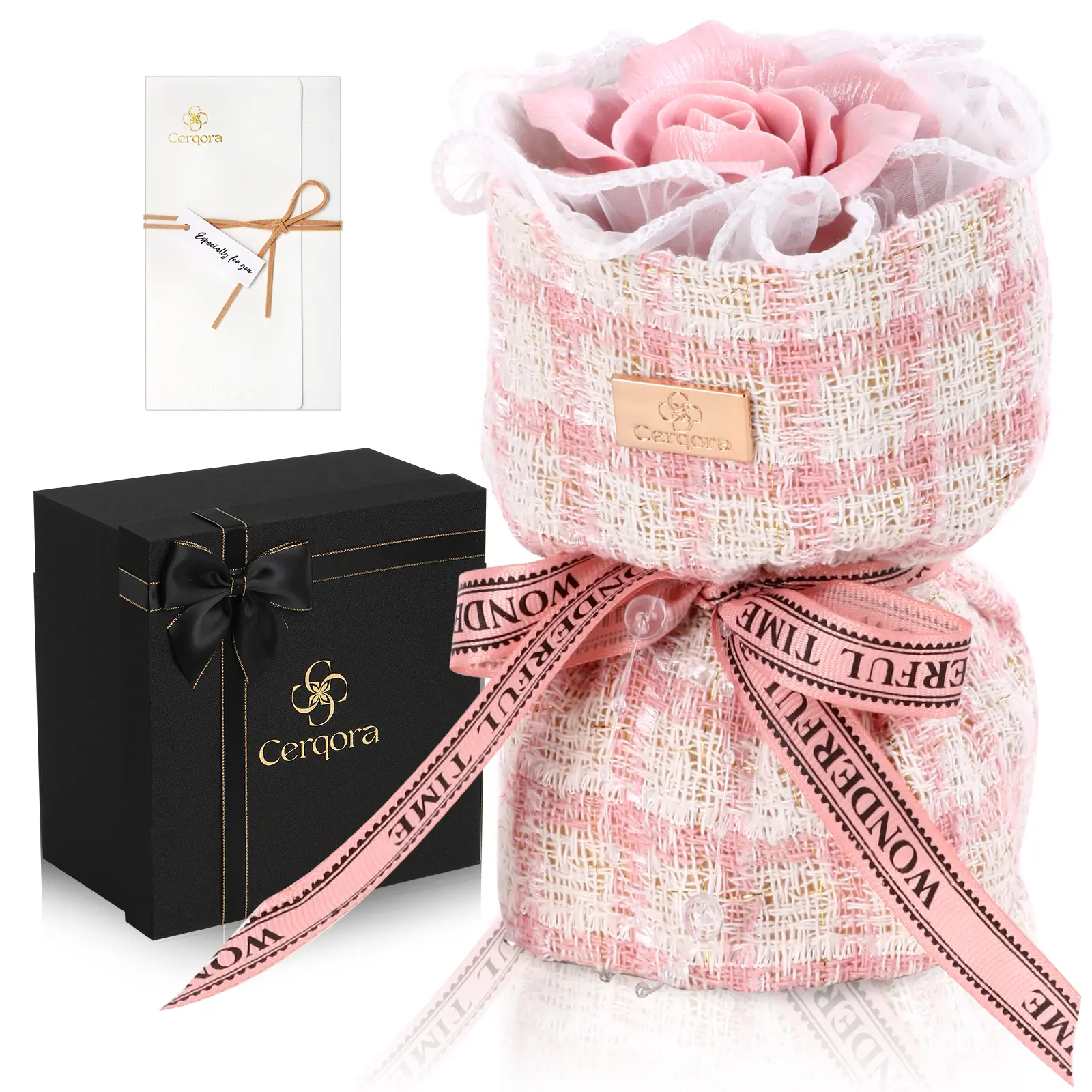 Handmade Pink Ceramic Rose Clay Diffuser Kit - Porous Clay Diffuser Stone Set with French Fashion Essential Oil Scent, Home Supplies for Kitchen, Women's Birthday Gift