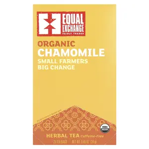 Equal Exchange Organic Chamomile, Herbal Tea, Caffeine Free, 20 Tea Bags, 0.85 oz (24 g)
