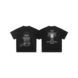Men's Cristiano Ronaldo Neymar Football Star Print Short Sleeve T-Shirt, Fashionable Loose Fit Tee, Casual Sportswear for Men, Streetwear