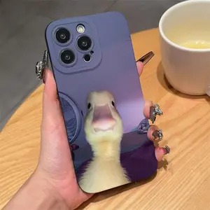 Cute Duck Pattern Phone Case, Anti-drop Shockproof Decorative Phone Protector Cover, Phone Accessories Compatible with iPhone XS 11 12 13 14 15 Pro Max