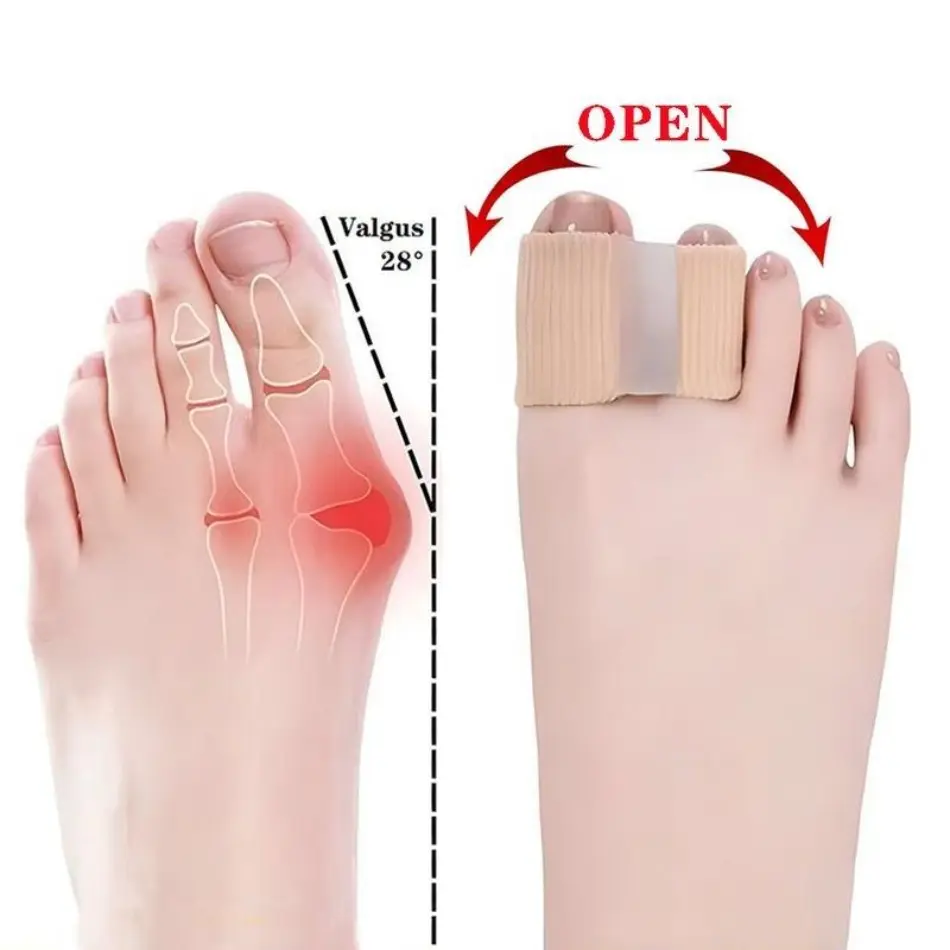 Silicone Bunion Corrector Toe Separators, 2-Pack Sleeves for Bunion Relief, All-Day Relief Support for Walking