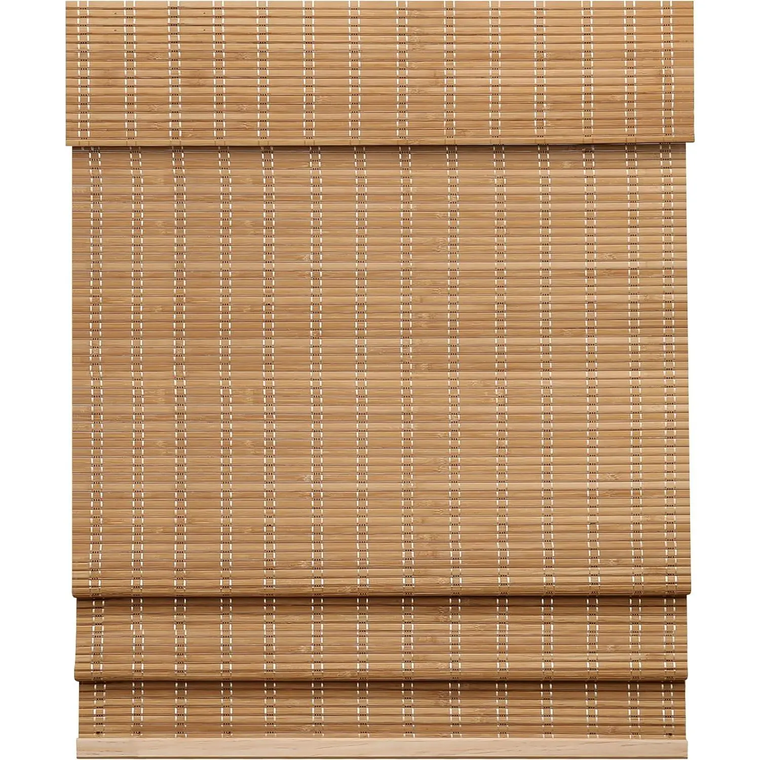Cordless Light Filtering Bamboo Roman Shades, Roll Up Window Treatment Blinds, 43'' W x 60'' H, 43'' W × 60'' H