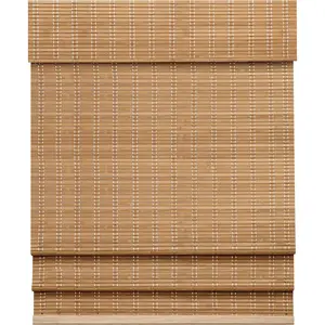 Cordless Bamboo Roman Shades, Light Filtering Window Treatment, Roll Up Bamboo Blinds for Windows, 43'' W x 60'' H