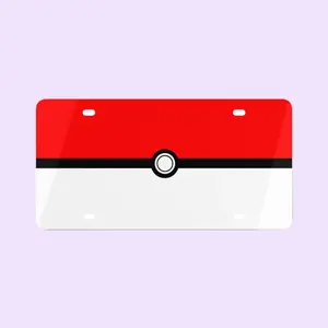 PKM Ball Pokeball License Plate Anime For Any State Car Tag Diamond Etched License Plate
