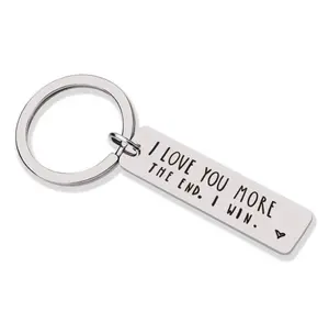 I love you more keychain stainless steel