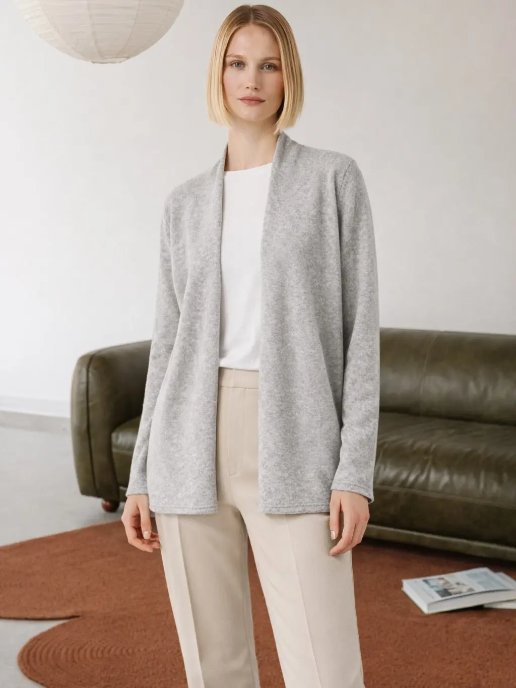 State Cashmere Women's Open Front Cashmere Cardigan Wrap