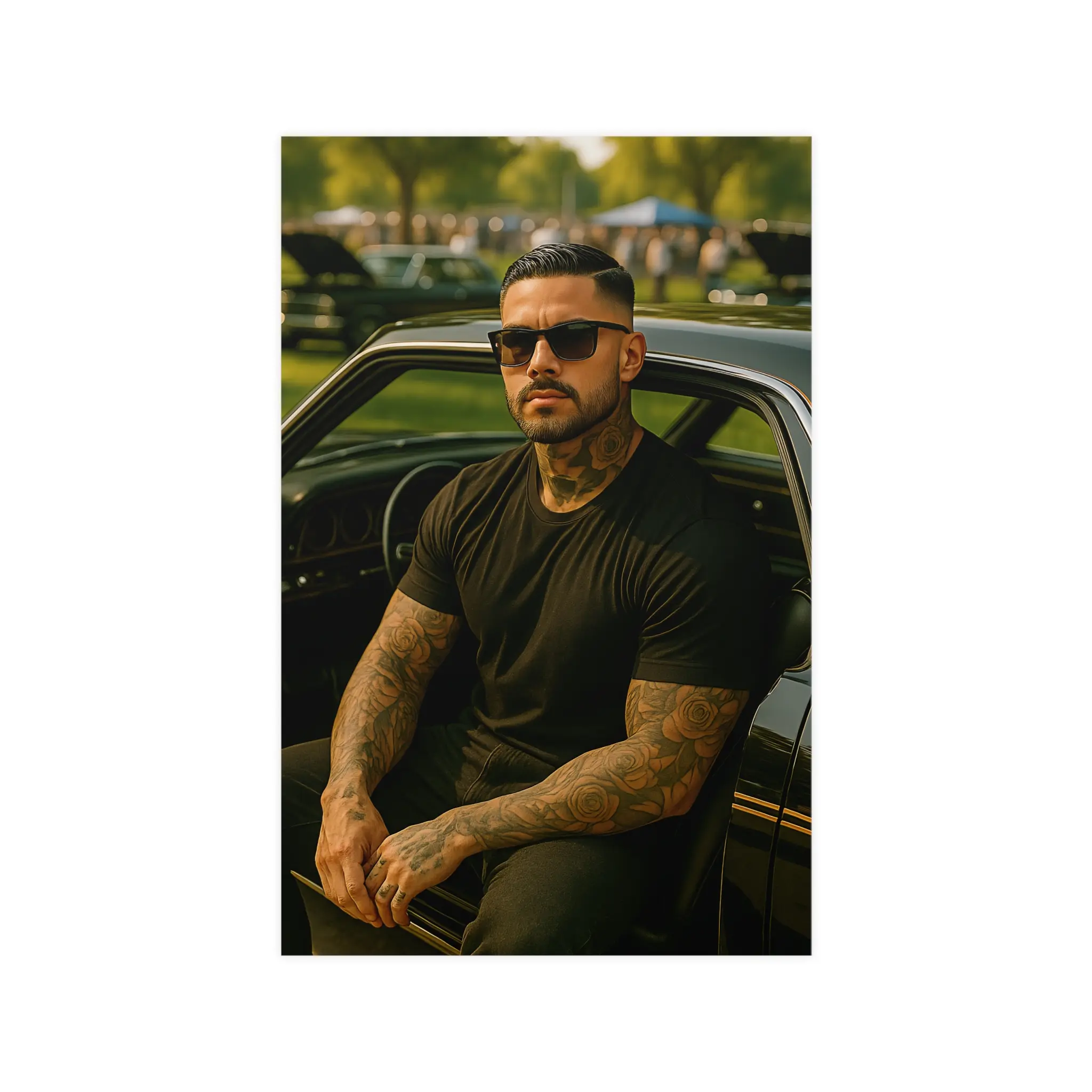 Tattooed Chicano Man Poster – Lowrider Lifestyle Edition