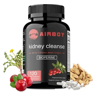 Airboy - Kidney Cleanse Detox, 22-in-1 Kidney Health Supplement, Potent 50:1 Cranberry Extract with Bioperine for Enhanced Absorption - 120 Vegetarian Capsules