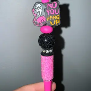 Pink ghost face pen