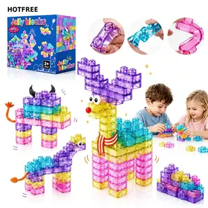 Hotfree 40 PCS Sensory Soft Building Blocks for Toddlers, Kids Montessori Squishy Stacking Toy Set,Squeezable & Stretchable Early Learning Construction Playset,Puzzle Blocks for Creative Play, Kids Ages 3+