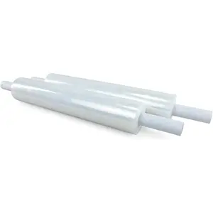 IDL Packaging 20" x 1000' Hand Stretch Wrap Roll with Extended Core Handles (Pack of 2 Rolls) - Extra Sticky Clear Stretch Wrap Film for Moving and Packing - Tear-Resistant Plastic Wrap for Moving