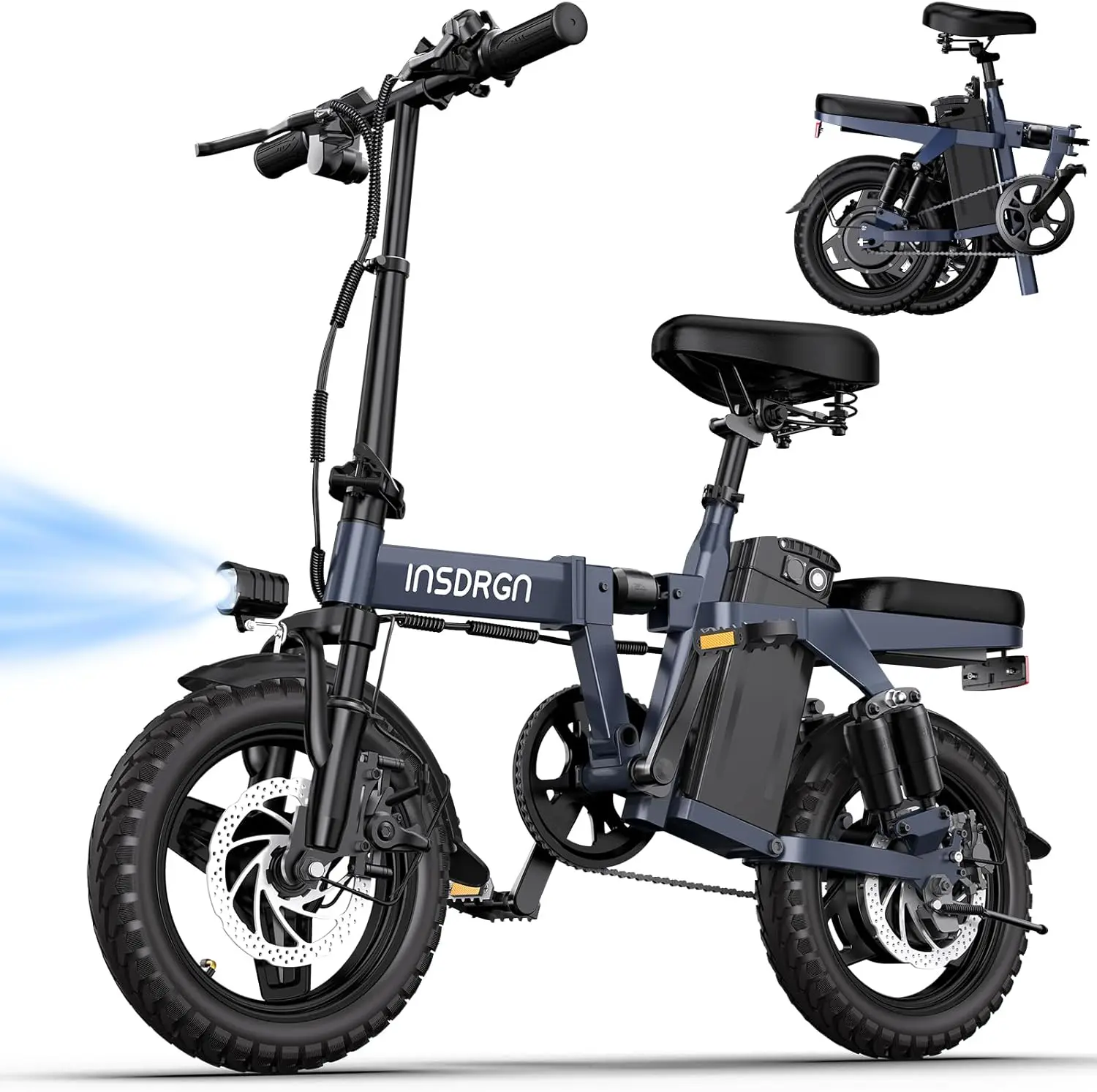 Compact Folding Ebikes for Adults, 14-Inch Commuter Bike with 650W Motor, Adjustable Fit, Removable 48V 10.4Ah Battery & 9-Suspension System, Unisex, Fastcharging, 48V Detachable Lithium Battery, 14-Inch High-Strength Foldable Frame, 48.0 W & Above