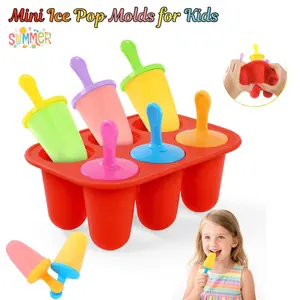Silicone Popsicle Molds BPA Free – Mini Ice Pop Molds for Kids, Toddlers & Babies, Reusable Ice Cream Maker with Colorful Sticks, Easy Release Homemade Popsicles