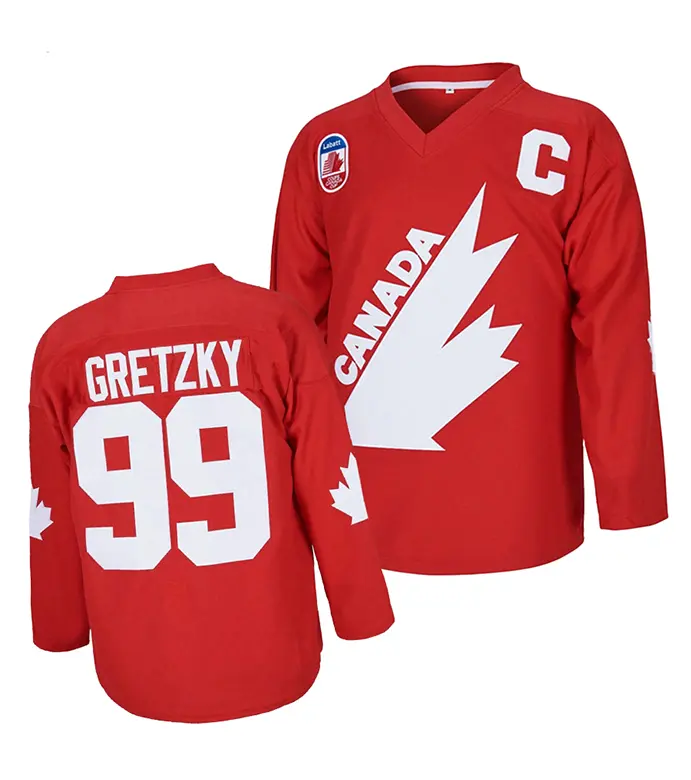 Men's Authentic #99 Gretzky Labatt Team Coupe Canada Cup Lightweight Hockey Jersey - Letter Embroidery Uniform for Game, Training